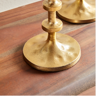 Abacus Petite Candle Stand/Holder Set - Gold Color, Home Decor