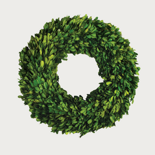 This is 16" real English boxwood is wreath preserved and handcrafted leaf by leaf. It is beautiful and looks gorgeous on a table as a centerpiece, on a mantel, or on the door of a covered patio. Details:
Dimensions: 16" in diameter and 2.75" D
Material: Preserved Boxwood, Third & Main, Floral, Boxwood, Wreath