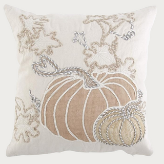 18" Square White Pumpkin Embroidered Pillow, Fall Pillow, Pillow, Fall Decor, Home Decor, Fall Home Decor, Fall, Third & Main