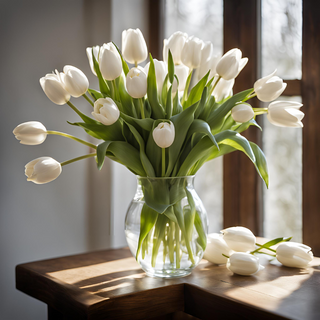 Beautiful 26.75" White Real Touch Tulip Stem, Real Touch Floral, Third & Main, Tulip, Floral, Floral Arrangement, Spring Floral, Summer Floral 