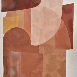 The 48.25" Tall  Ochre Framed Abstract Wall Art is a color-blocked abstract painting that displays shades of ochre, rust and clay. The midcentury-inspired color palette is finished with a thin black frame. Third & Main, Art, Abstract Art, Luxury Home Decor, Art Print, Art