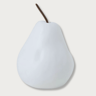 5.25" H White Ceramic Pear