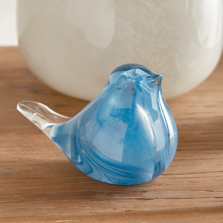 Blue Glass Finch Birds - Set of 2