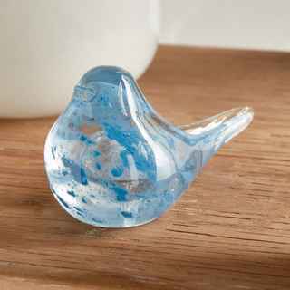 Blue Glass Finch Birds - Set of 2