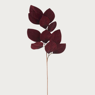 Burgundy Velvet Magnolia Stem, Third & Main, home decor, decor, floral faux floral, magnolia leaf, velvet magnolia leaf