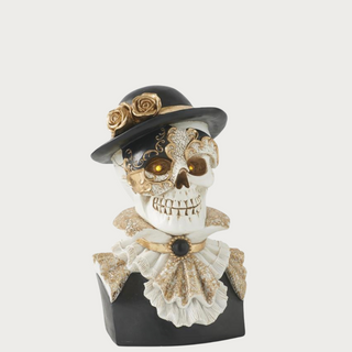  Resin Masquerade Skeleton Bust w/LED Eyes, Black and White, Halloween, Halloween Decor, Home Decor, Spooky, Spooky Time, Spooky Decor, LED, Third & Main