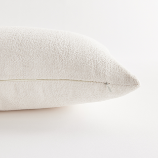 The indoor pillow that lives beautifully outdoors. Enjoy the upscale luxury and durability of Jacquard. With a woven light cream tone, it plays well with any palette. This pillow is weather resistant and responsibly made. Filled with 100% recycled fibers. Third & Main, Pillow, Textiles, Outdoor pillow, Indoor Pillow, Home Decor, Luxury Home Decor