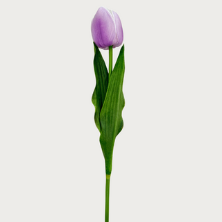 Unbelievably realistic and incredibly beautiful, this 18.5" long white and lavender real touch tulip stem, Third & Main, Home Decor, Floral, Spring Floral, Spring Decor, Everyday Decor