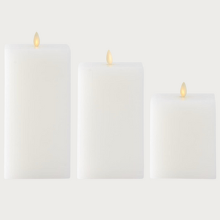 Luminara White Wax Square Flameless Pillar Candles, Flameless Candle, Candle, Luminara, Decor, Home Decor, Third & Main