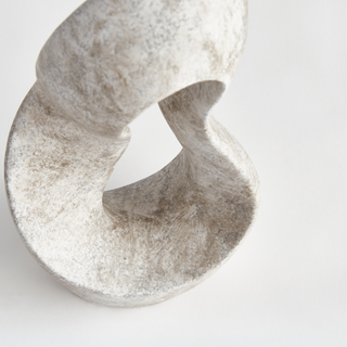 Clay sculpture is an abstract, curvy composition finished in a matte neutral glaze. Third & Main, Home Decor, Contemporary Decor, art form, Spring Decor, Everyday Decor