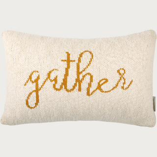 20" "Gather" Cream Lumbar Pillow, Pillow, Fall Pillow, Fall Decor, Home Decor, Third & Main