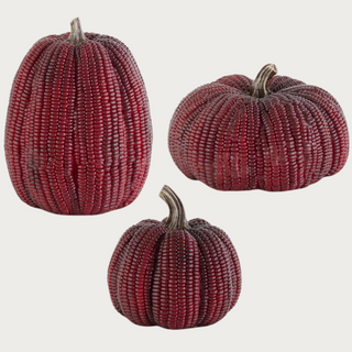 Three different sizes of Burgundy Resin Indian Corn Pumpkins/Gourd. Fall Decor, Home Decor, Pumpkin, Decor, Fall, Third & Main