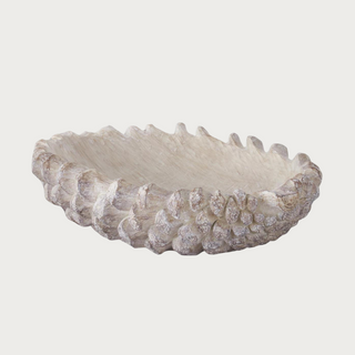 Resin, Pinecone, Bowl, decorative bowl, decorative, holiday, fall, decor home decor, Third & Main, holiday decor, fall decor, white wash, whitewash decor