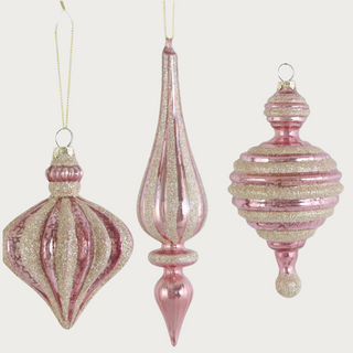 Pink Mercury Glass Ornaments - Three Versions