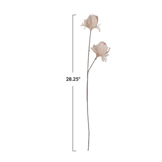 Pink Feather Flower Stem - 28" Tall