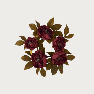 Burgundy Peony Candle Ring/Mini Wreath, Fall Floral, Floral, Faux Floral, Home Decor, Decor, Floral, Third & Main