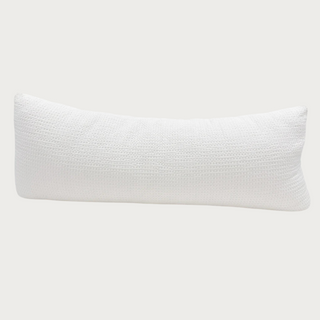 White Cotton Waffle Weave Body Pillow - Down Alternative