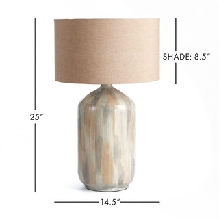 Enameled iron base with a cream linen shade.Max wattage: 40W;-Socket: E26
Dimensions: 14.5 x 14.5 x 25; Shade: 14.5 x 14.5 x 8.5
Third & Main, Home Decor, Lighting, Table Lamps, Lamps, Luxury Home, Almeta, Linen