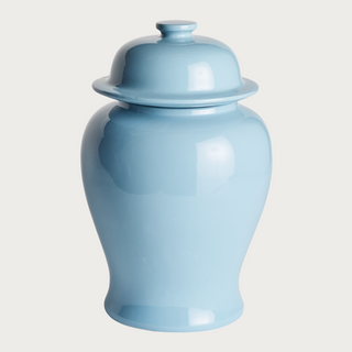 Light Blue High Gloss Ceramic Koa Lidded Ginger Jar, Third & Main, Modern Traditional Style Ginger Jar, Ginger Jar, Contemporary Decor, Traditional Decor, Luxury Home Decor, Pot, Home Decor 