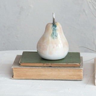 Watercolor Stoneware Pear, Decor, Fall Decor,  Fall home decor, decoration, decorative item, accent item, Third & Main