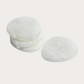 These alabaster coasters are stunning! Better yet they are sold individually allowing you to choose as many or as few as you like! Made of white alabaster, they will add the finishing touches to any room, Third & Main, Luxury Home Decor, Home Decor, Alabaster, Coasters